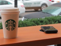 Powermat charging technology at Starbucks