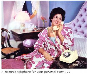 GPO advertisement: A coloured telephone for your personal room...